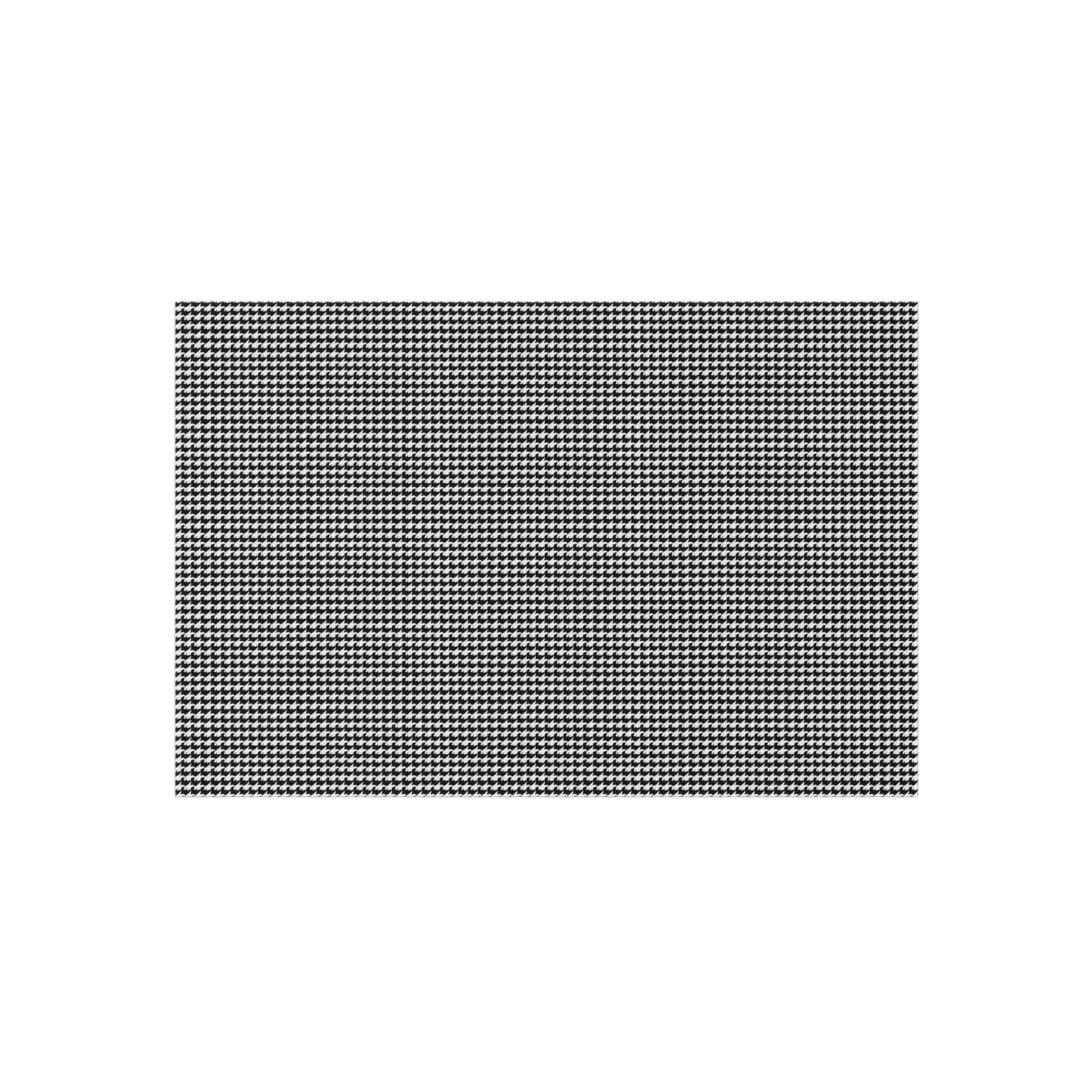 Vampire Art Preppy Grunge Houndstooth Pattern in Black and White Outdoor Rug / up to 365 cm (144'')