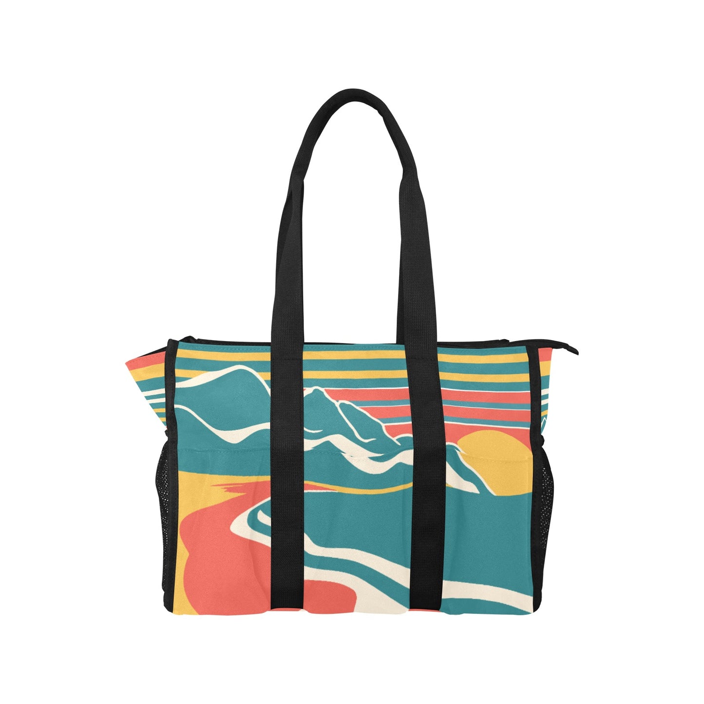 Vampire Art Retro Large Multi-pocket Beach Bag - Malibu in Vintage Colours