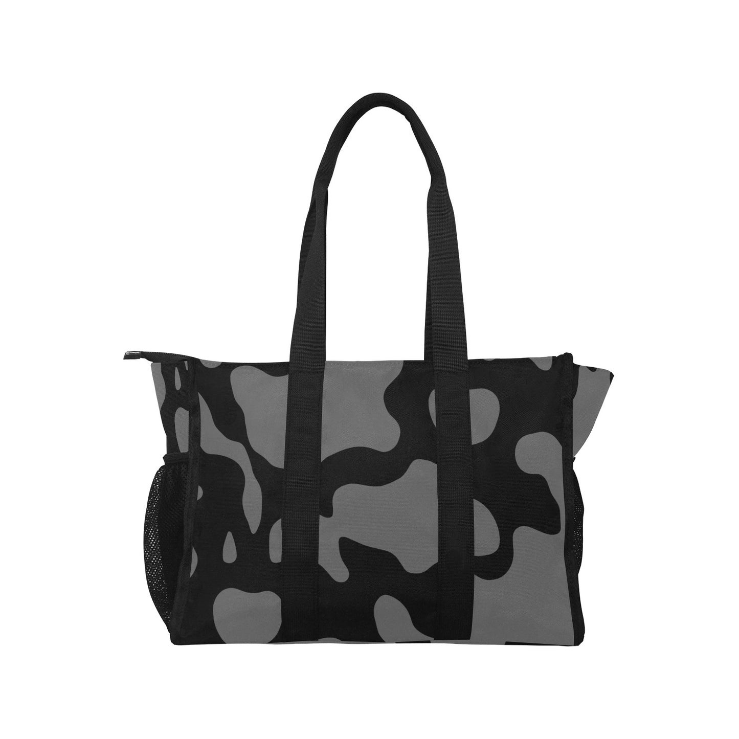 Vampire Art Retro Large Multi-pocket Beach Bag - Grey and Black Cowhide