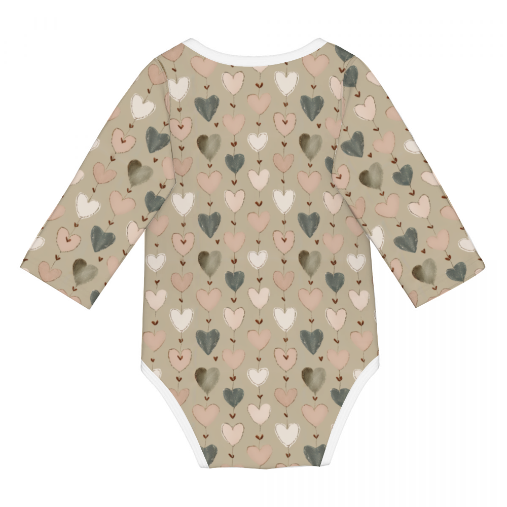 Vampire Art Retro Baby Cotton One-Piece - Vintage Hearts