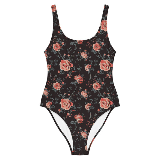 Vampire Art Timeless Low Back One-Piece Swimsuit - Roses and Thorns