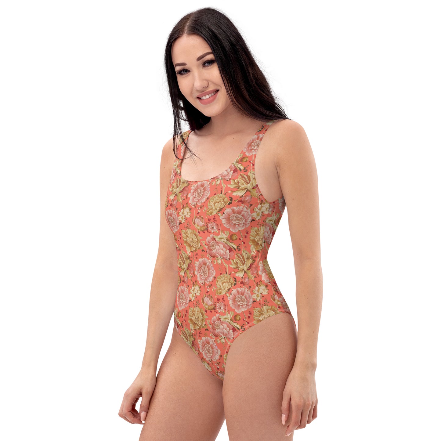 Vampire Art Timeless Low Back One-Piece Swimsuit - Coral