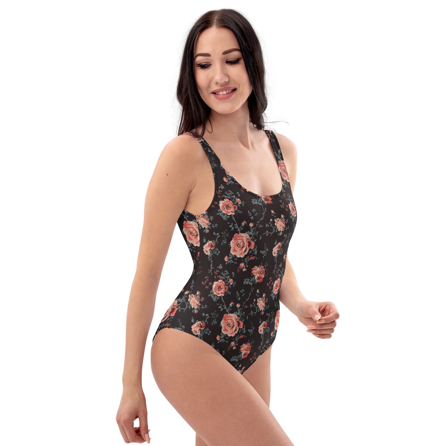 Vampire Art Timeless Low Back One-Piece Swimsuit - Roses and Thorns