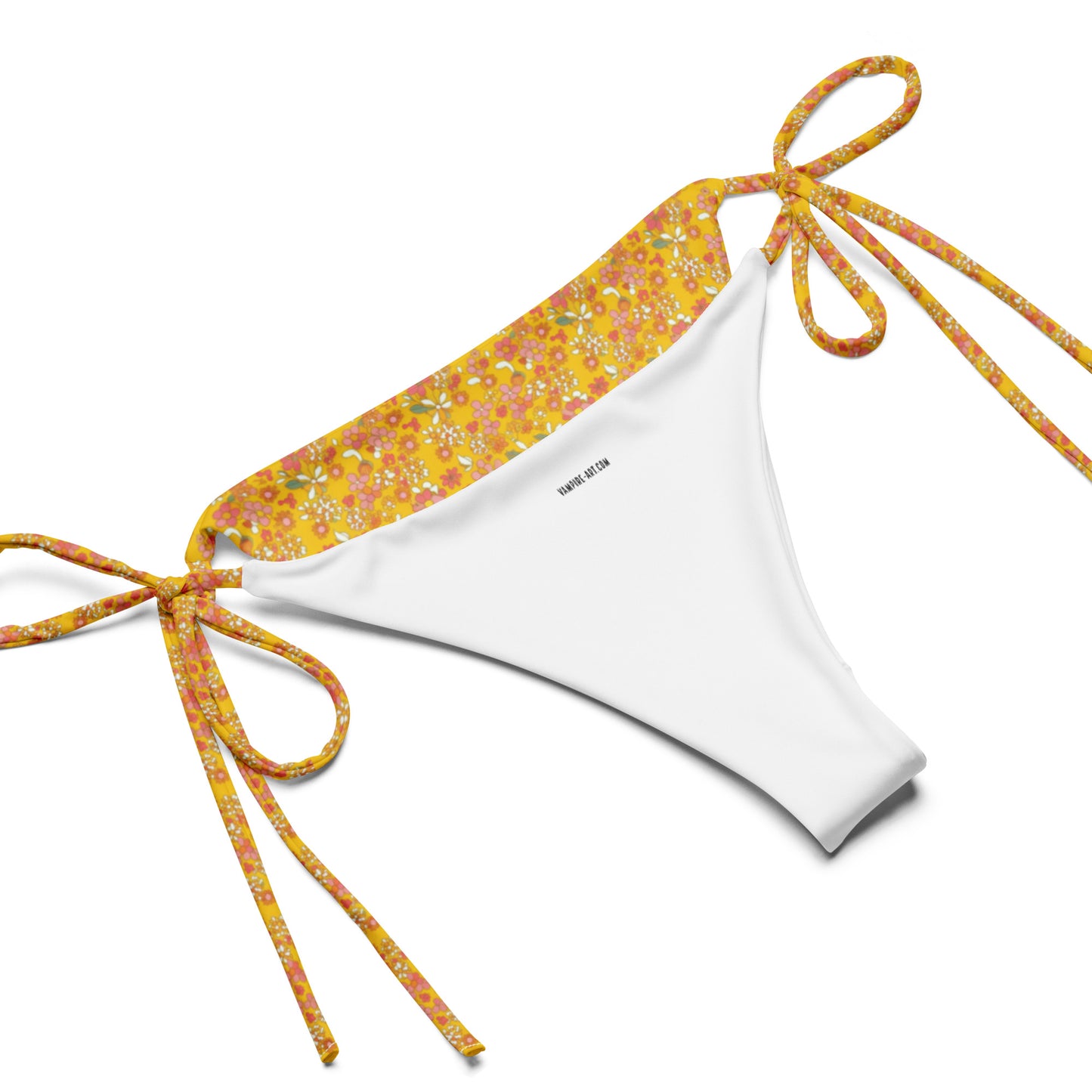 Vampire Art Vintage Blossom 70s Recycled String Bikini - Mustard