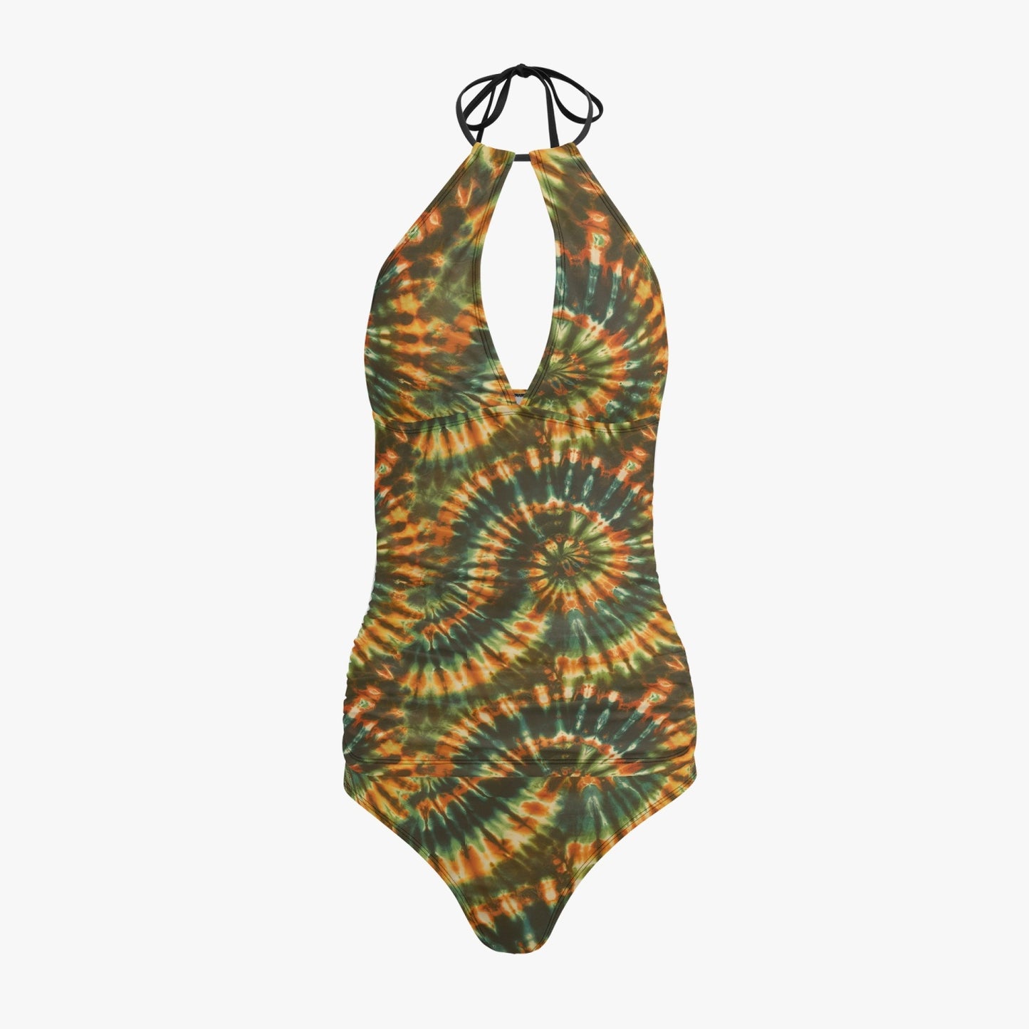 Vampire Art Retro Halter Two-Piece Tankini Swimsuit - Tie Dye in Earthy Colours