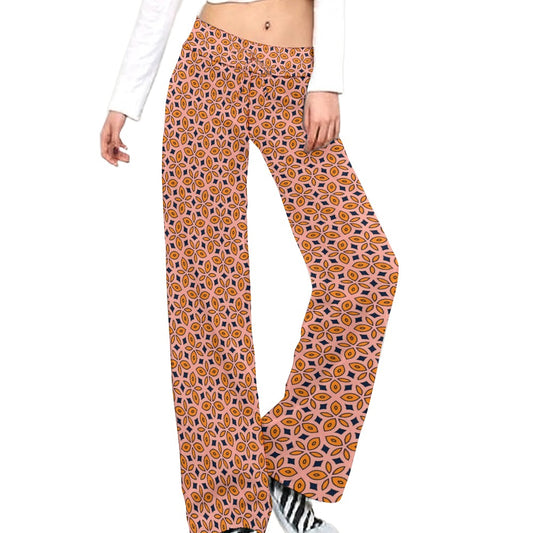 Vampire Art Orange Patterned Straight Yoga Pants