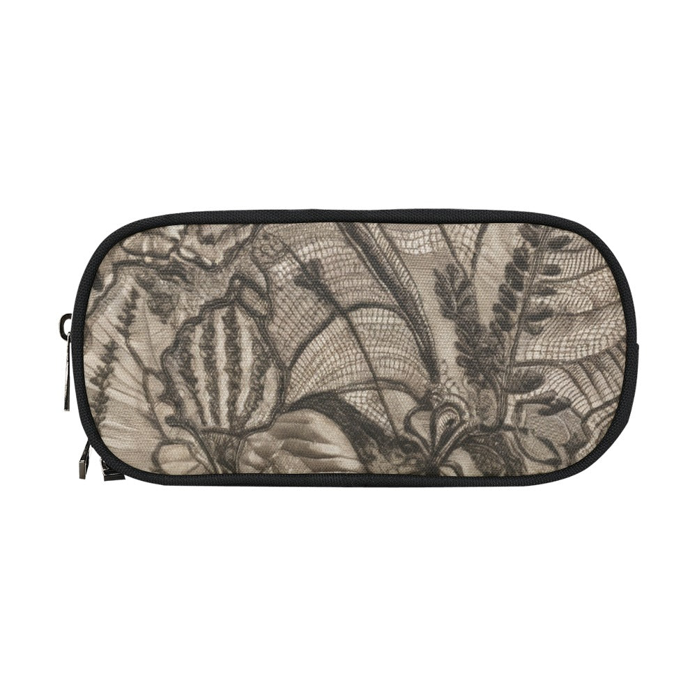 Vampire Art Studio Caddy: Deluxe Pencil Pouch - Victorian Lace Print in Black and Beige