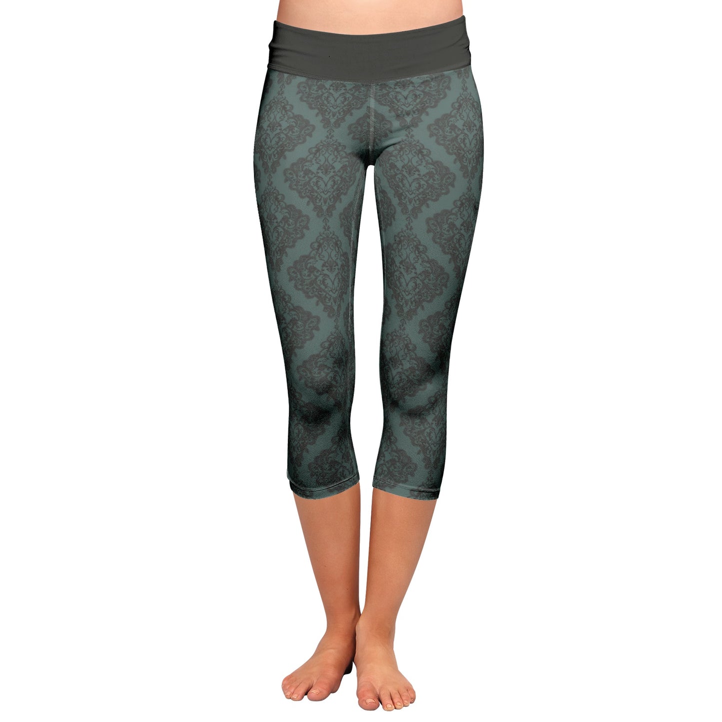 Vampire Art Whimsigoth Yoga Capri Leggings - Teal