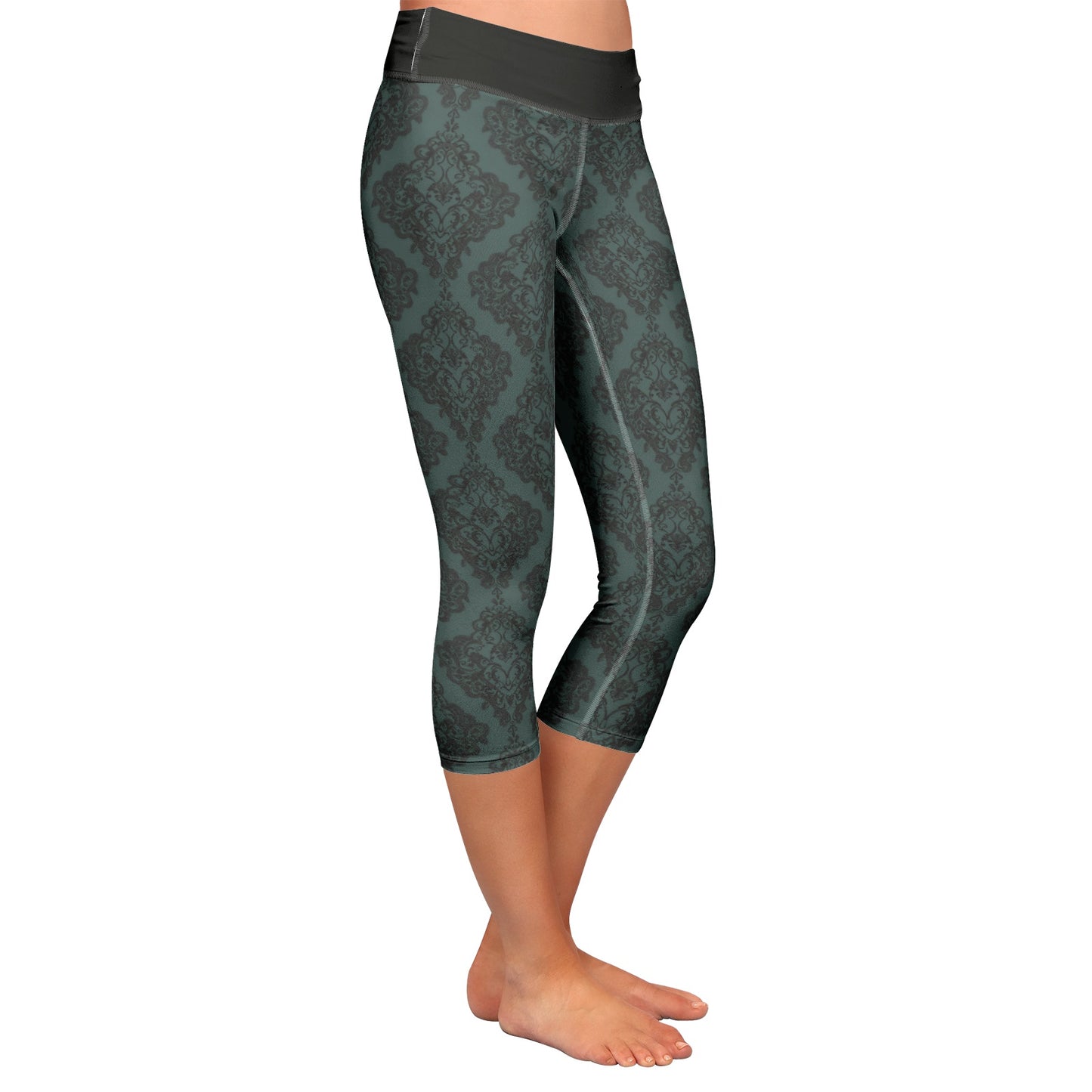 Vampire Art Whimsigoth Yoga Capri Leggings - Teal