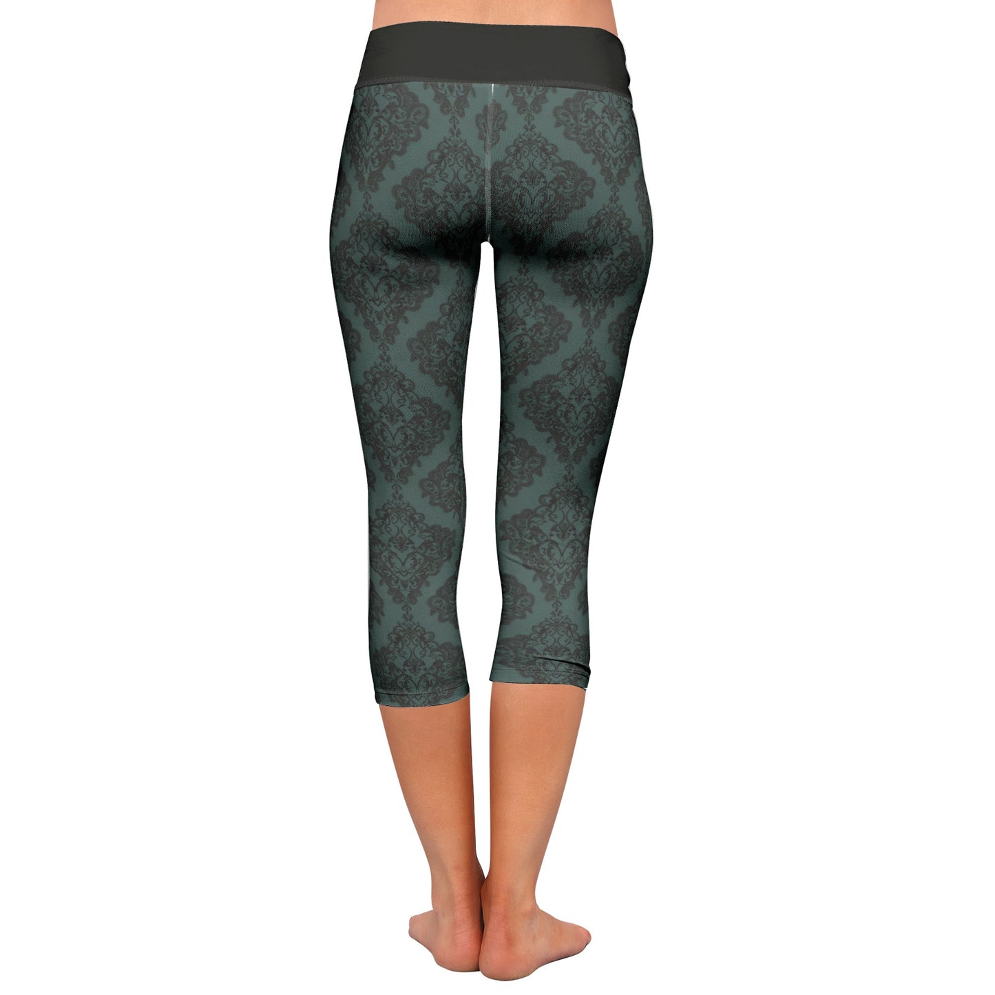 Vampire Art Whimsigoth Yoga Capri Leggings - Teal