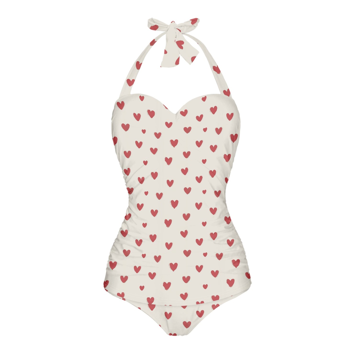 Vampire Art Vintage Chic Halter Neck One-Piece Swimsuit - Hearts