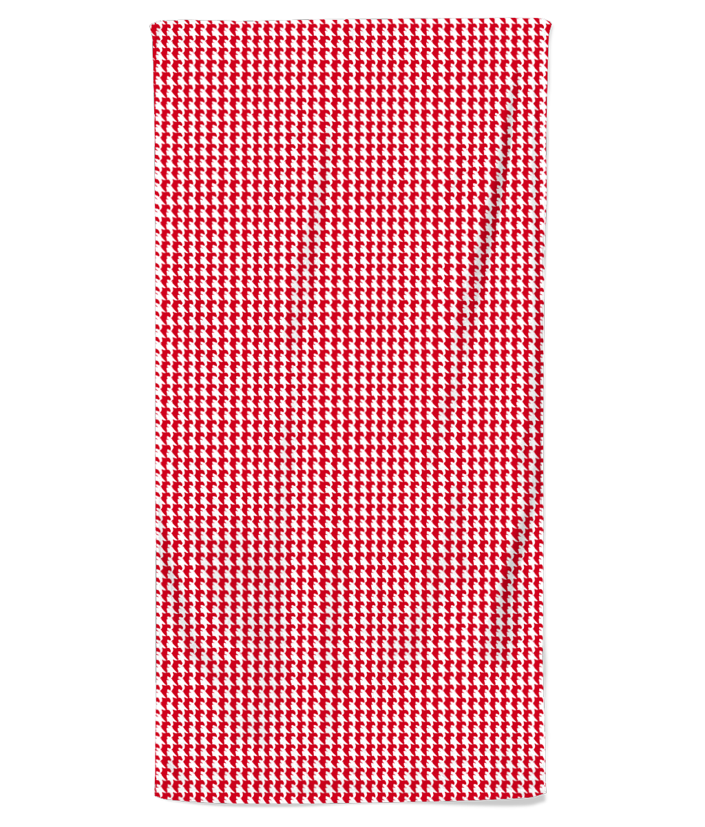 Vampire Art Retro Vibes Soft and Lightweight  Beach Towel - Red Houndstooth - 70 x 140 cm - Made in the UK