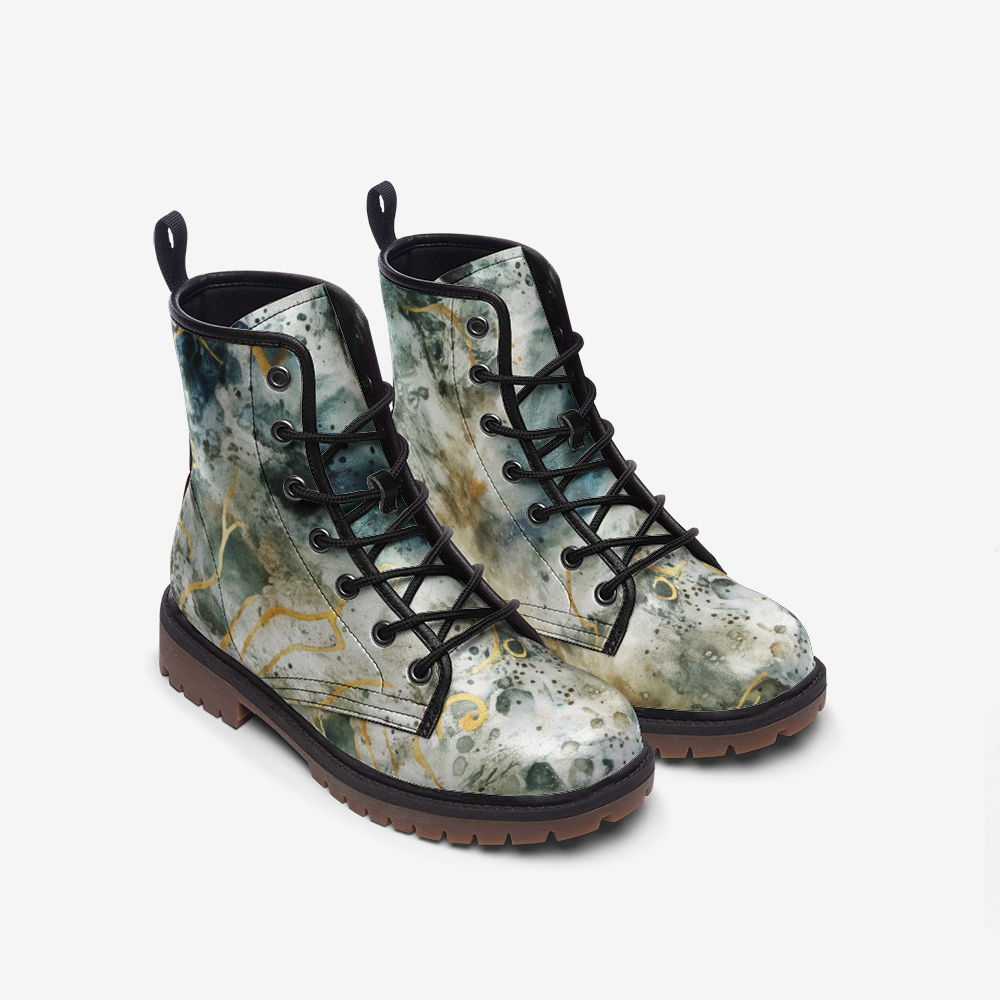 Vampire Art Starry Night Space Boots Unisex vegan Leather Combat Boots - US sizes - Moon