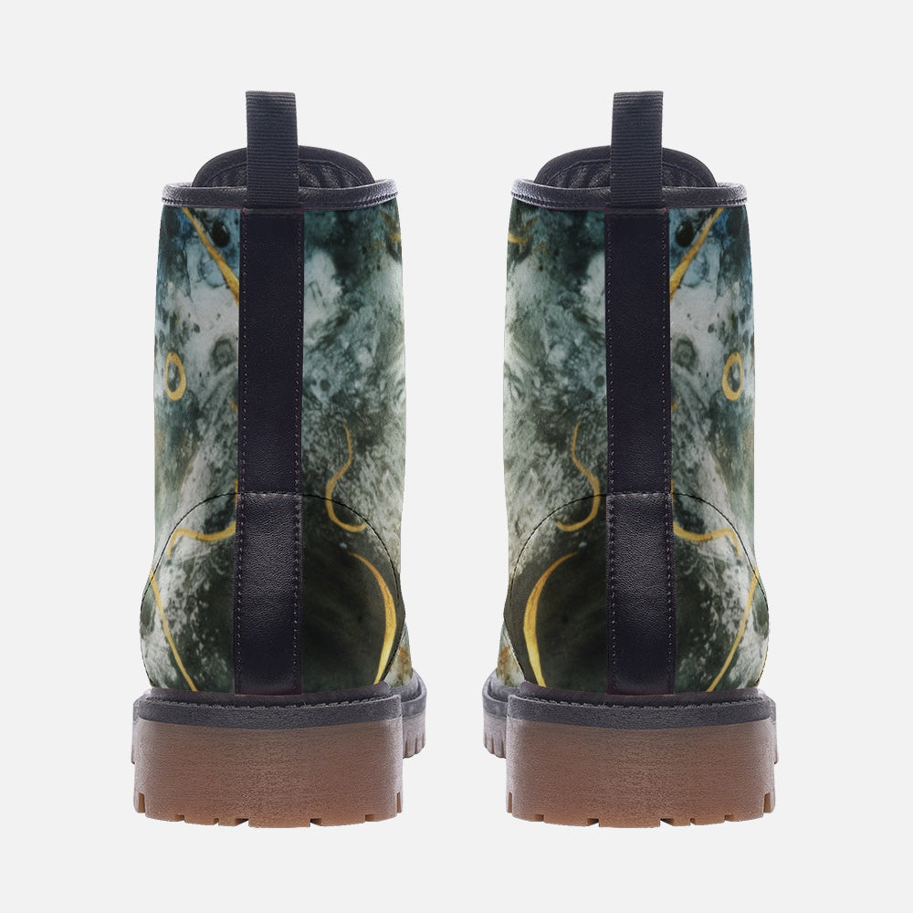 Vampire Art Starry Night Space Boots Unisex vegan Leather Combat Boots - US sizes - Moon