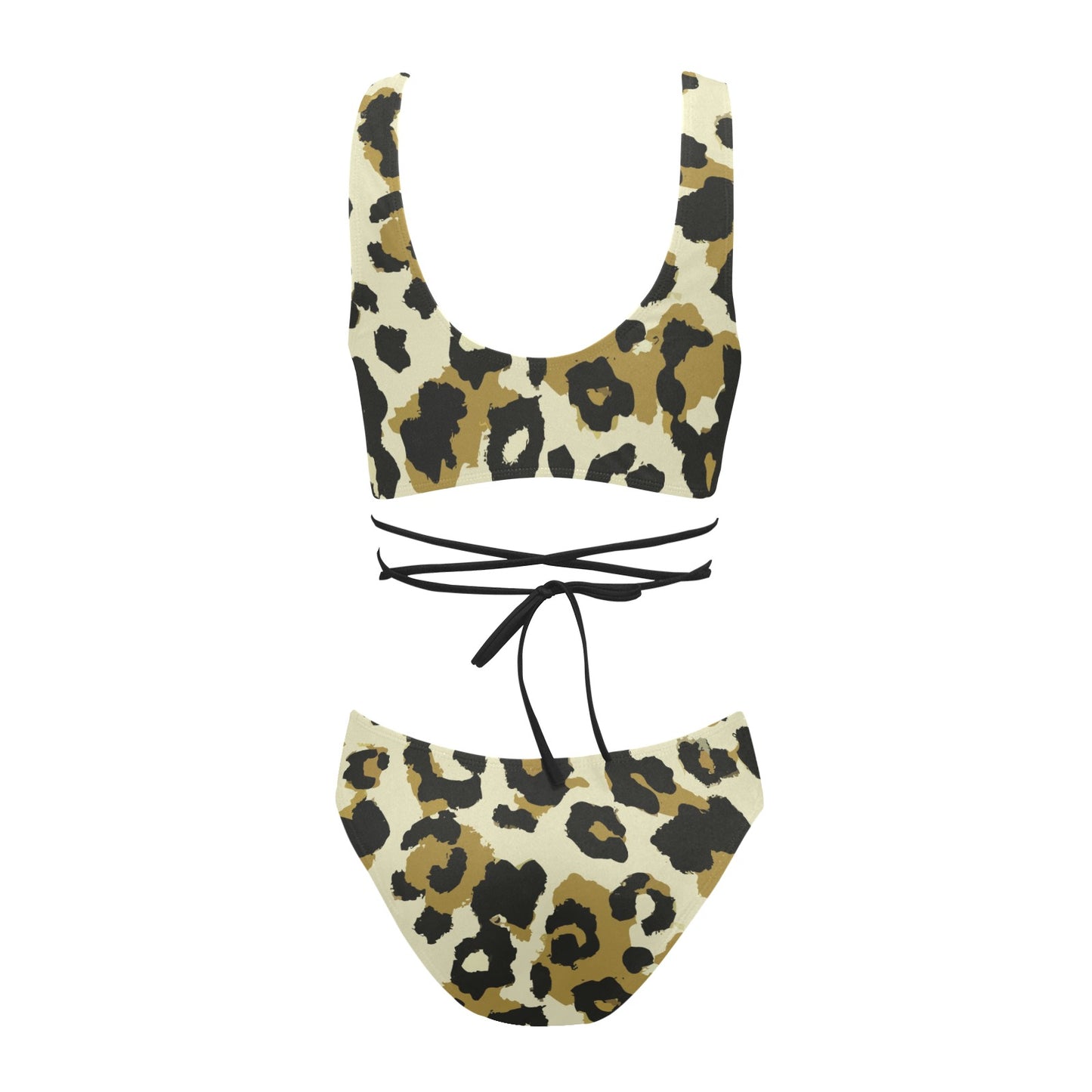 Vampire Art Retro Cross String Bikini Set - Leopard