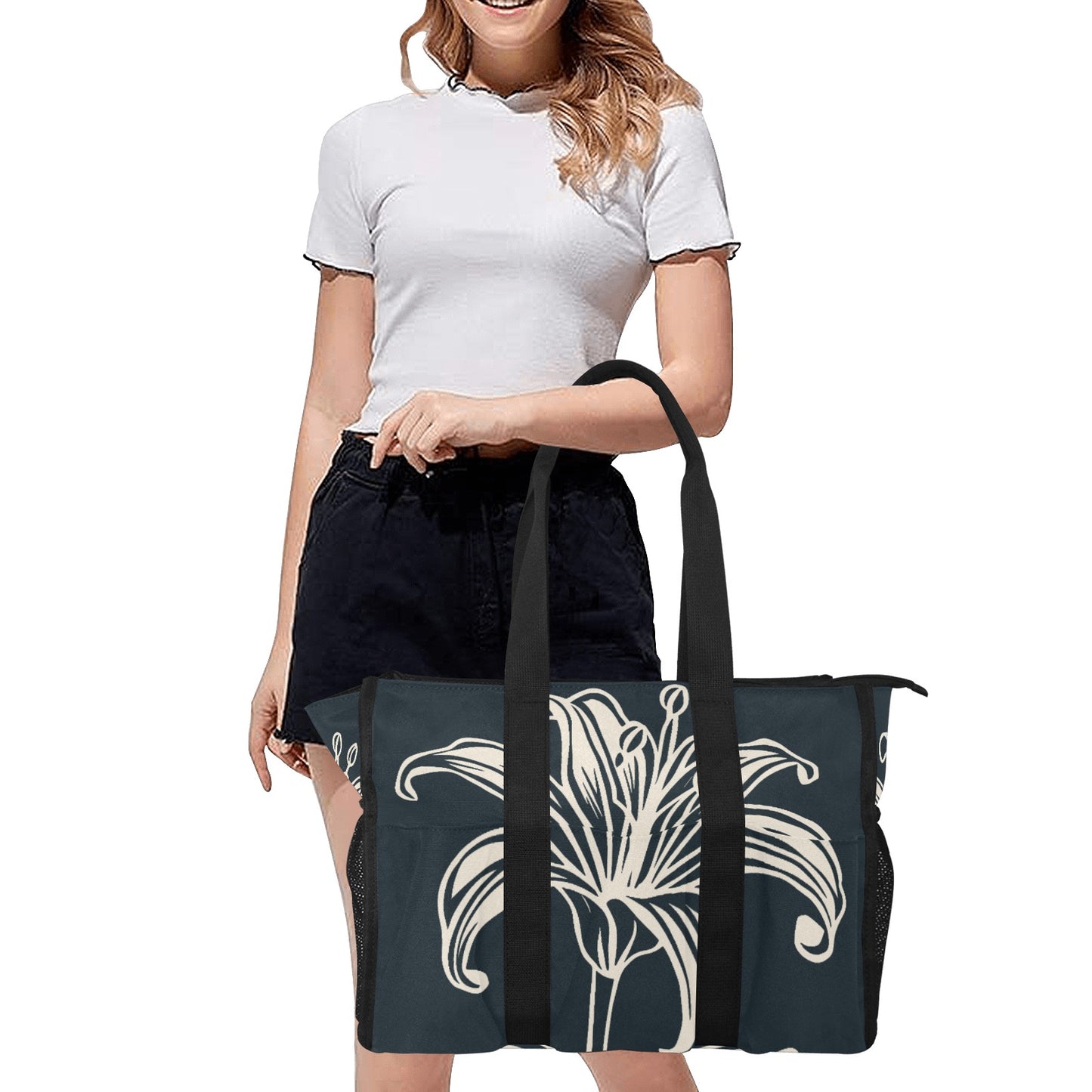 Vampire Art Retro Large Multi-pocket Beach Bag - Lily