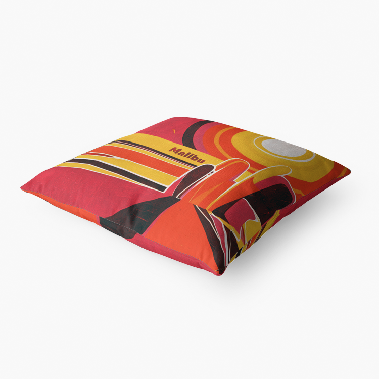 Vampire Art Retro Premium Hypoallergenic Throw Pillow - 3 sizes / optional insert - Sixties Sunset in Malibu 4