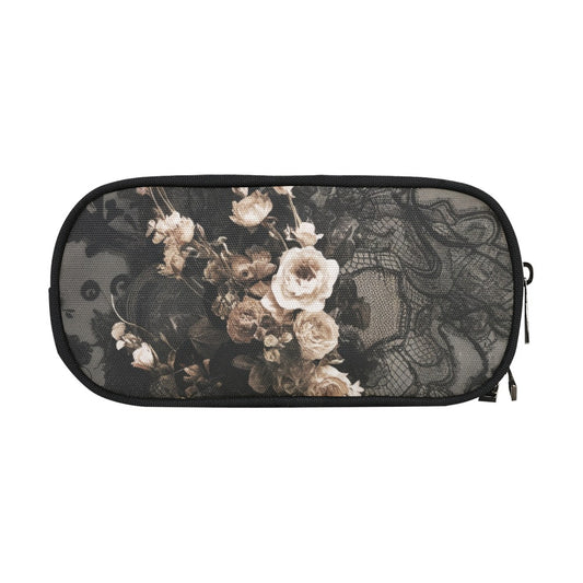 Vampire Art Studio Caddy: Deluxe Pencil Pouch - Grunge Black Lace with Roses