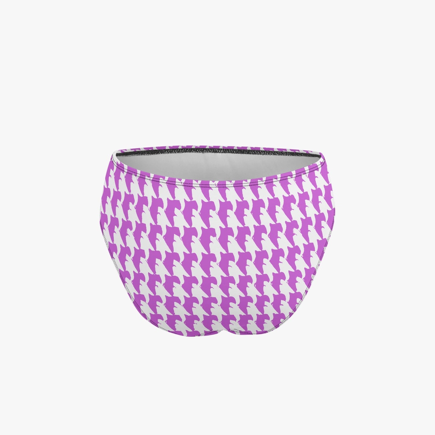 Vampire Art Retro Halter Two-Piece Tankini Swimsuit - Lilac Houndstooth