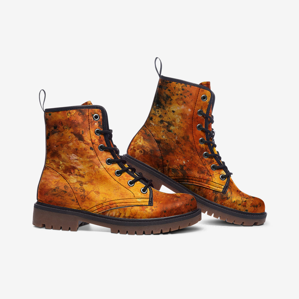 Vampire Art Starry Night Space Boots Unisex vegan Leather Combat Boots - US sizes - Corona