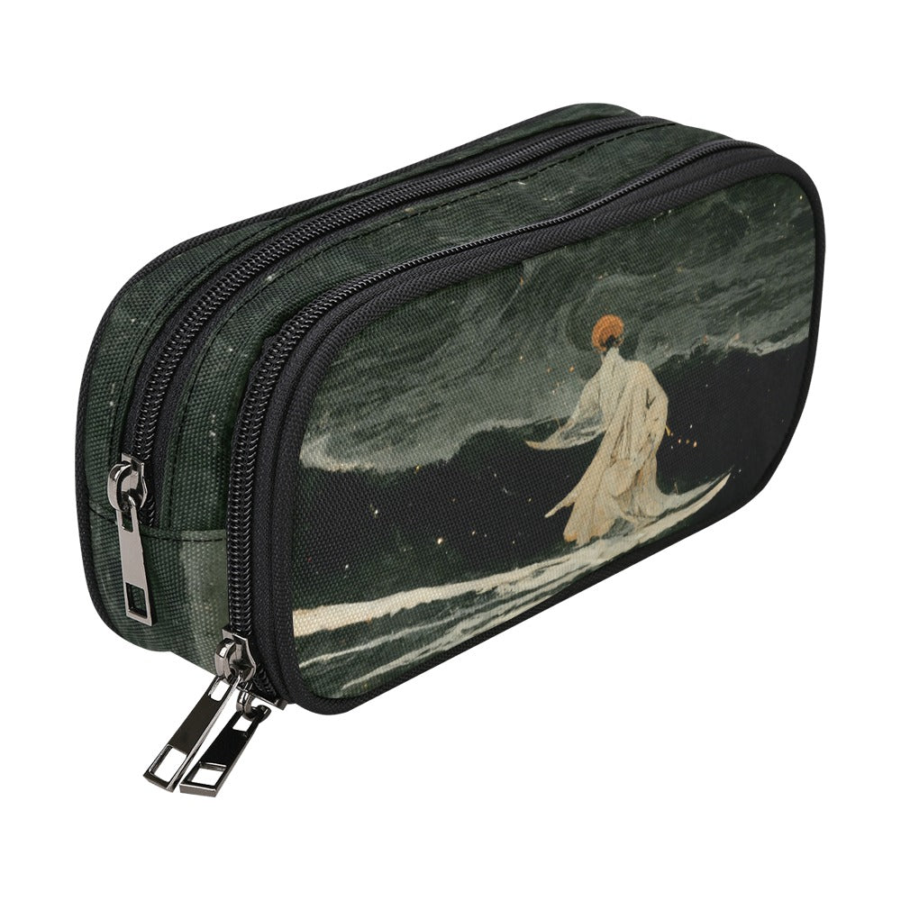 Vampire Art Studio Caddy: Deluxe Pencil Pouch - Art Nouveau Surfing Vampire