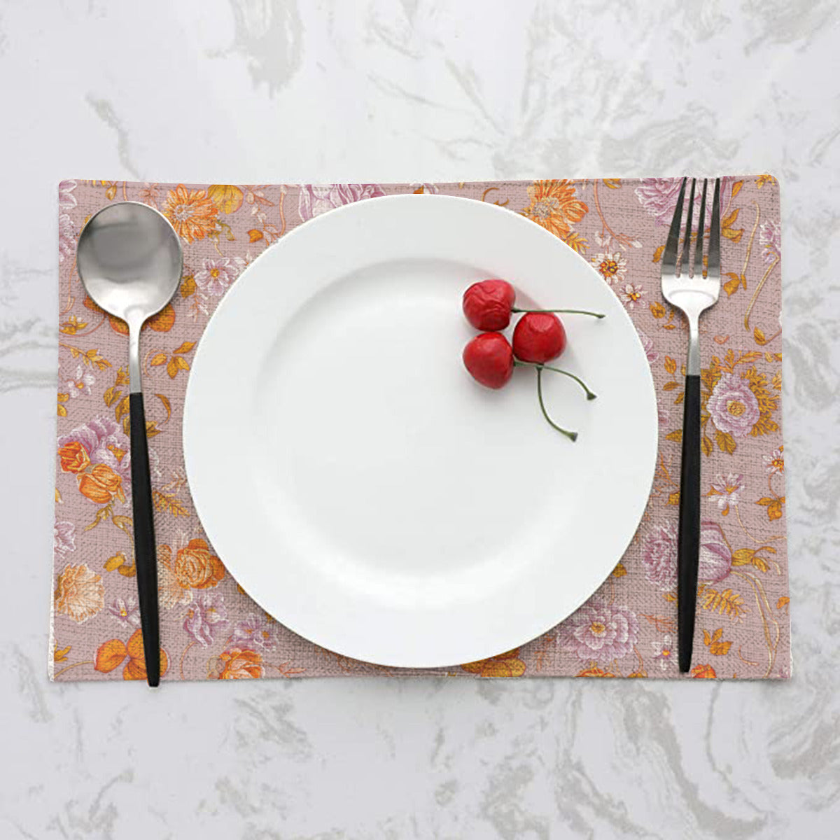 Vampire Art Retro Linen Placemats - Lilac Floral