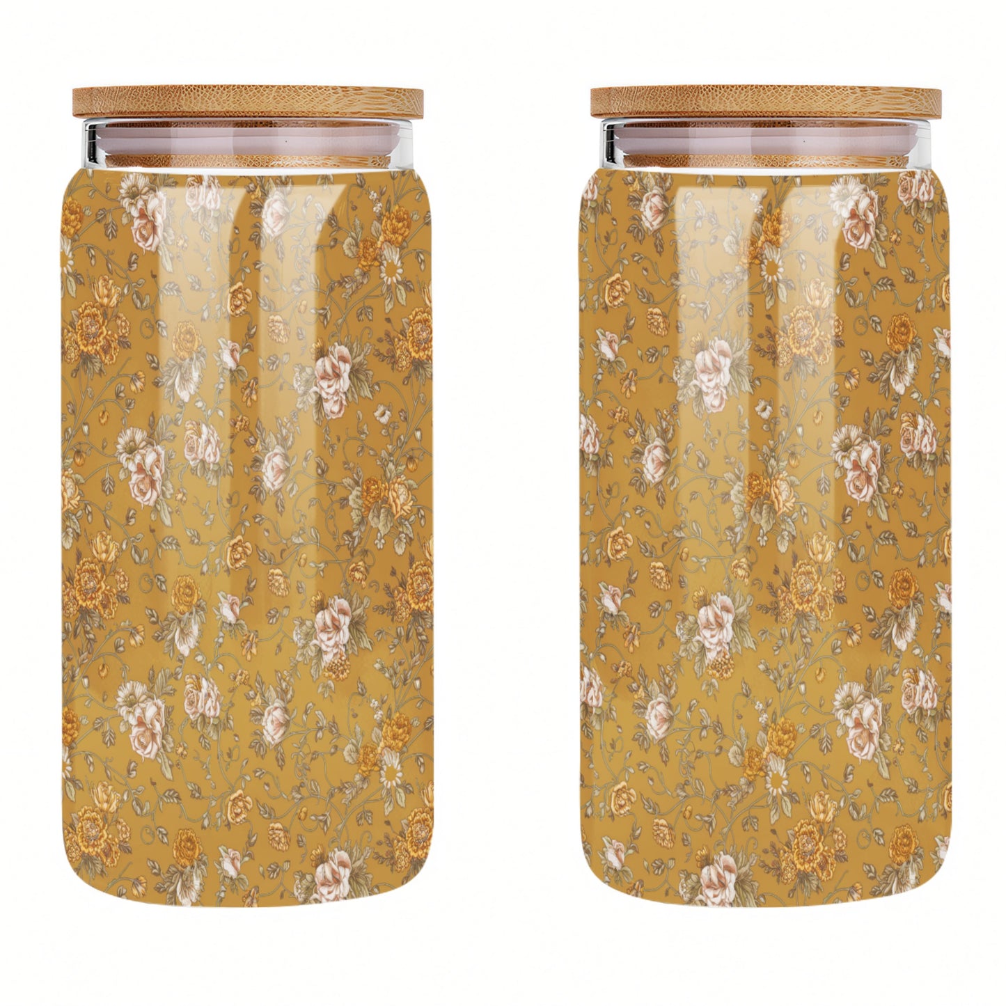 Vampire Art Kitchen Decor Retro Canister - Retro Floral Khaki