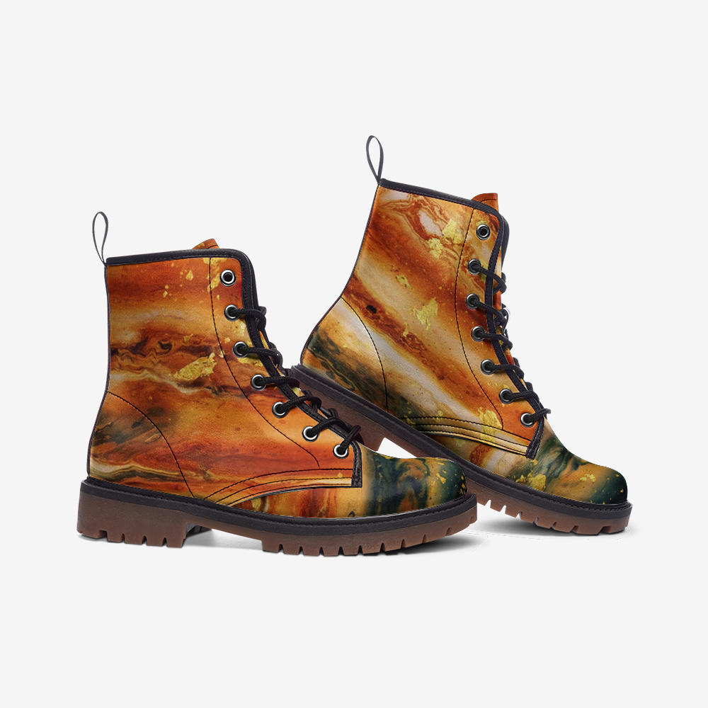 Vampire Art Starry Night Space Boots Unisex vegan Leather Combat Boots - US sizes - Jupiter