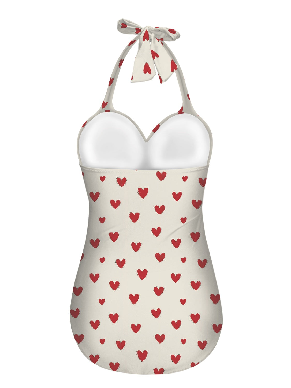 Vampire Art Vintage Chic Halter Neck One-Piece Swimsuit - Hearts