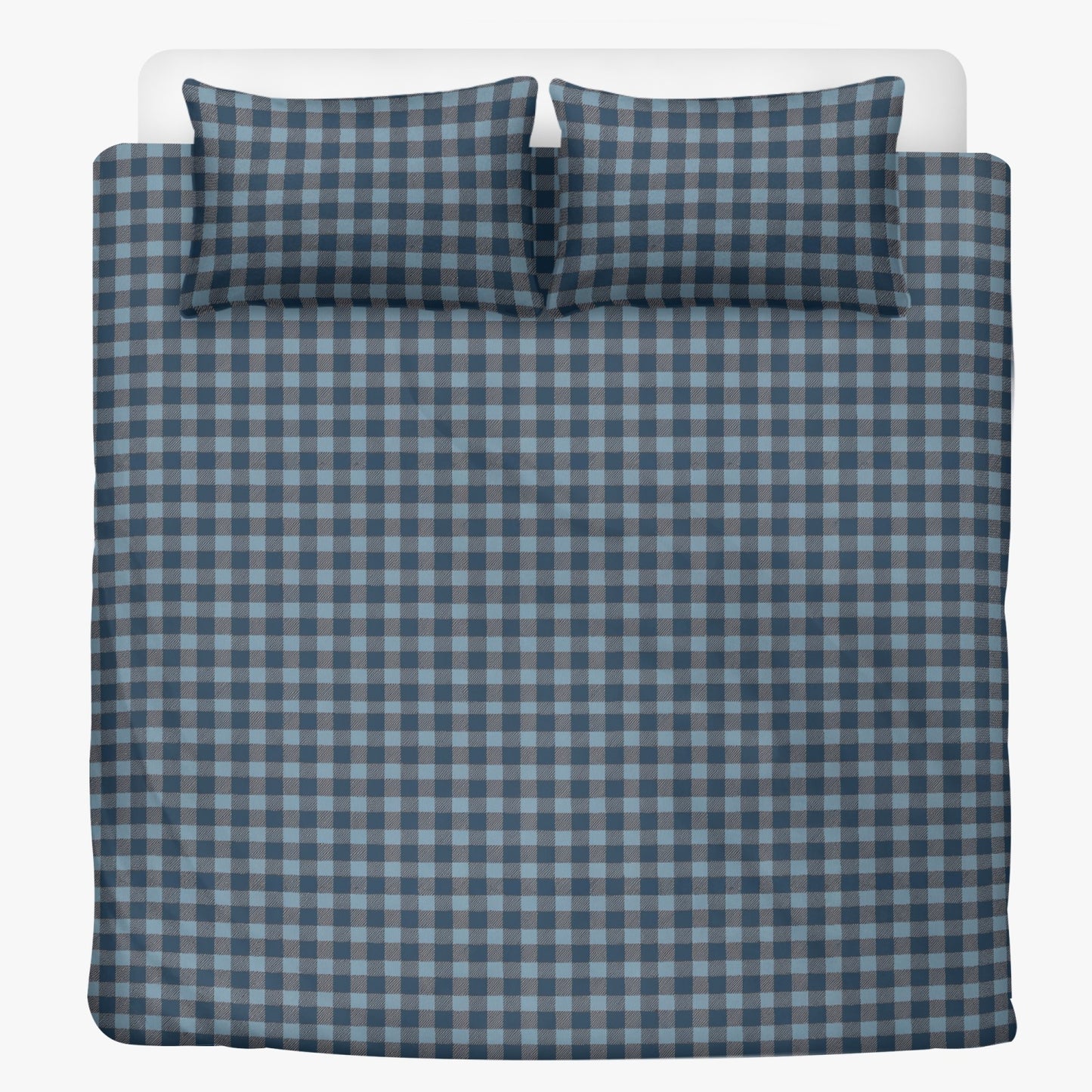 Vampire Art 3-Piece Retro Polyester Bedding Set - Blue Plaid