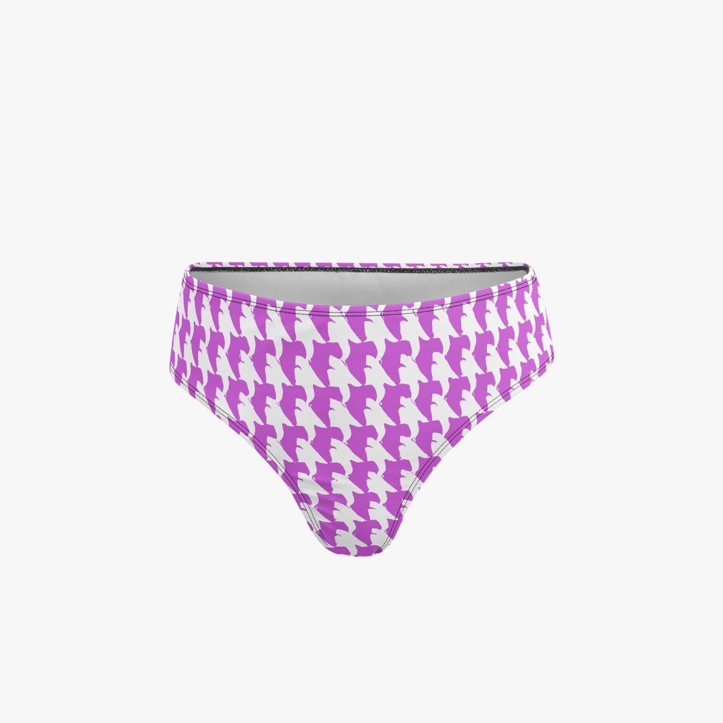 Vampire Art Retro Halter Two-Piece Tankini Swimsuit - Lilac Houndstooth