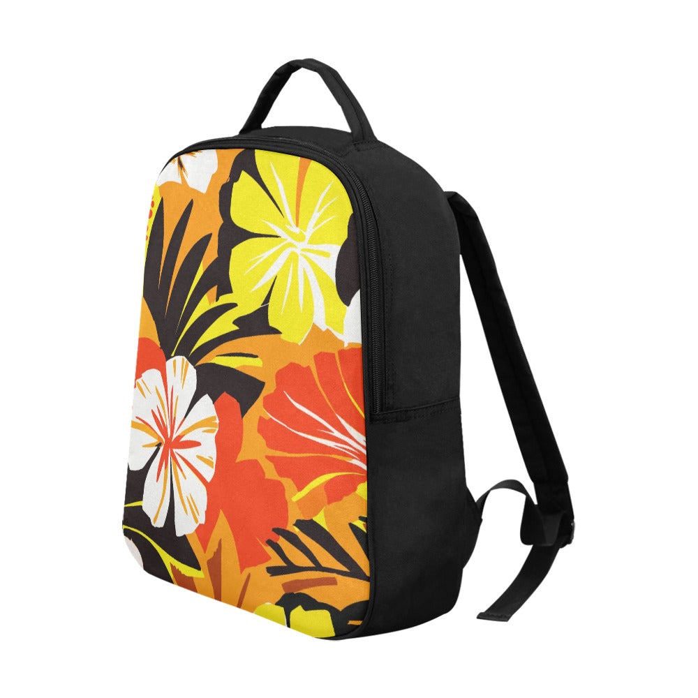 Vampire Art Retro Unisex Adult  School Bag - Retro Sixties Bold Florals in Yellow and Orange