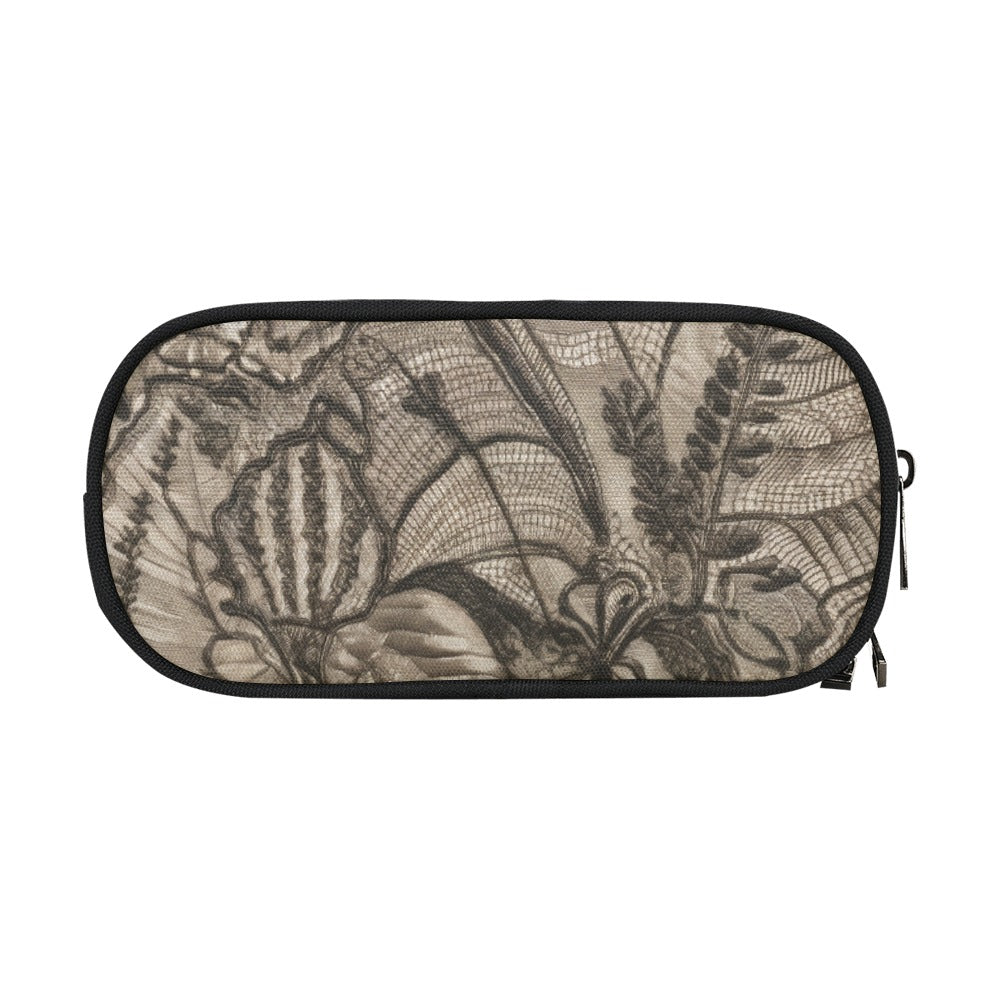 Vampire Art Studio Caddy: Deluxe Pencil Pouch - Victorian Lace Print in Black and Beige