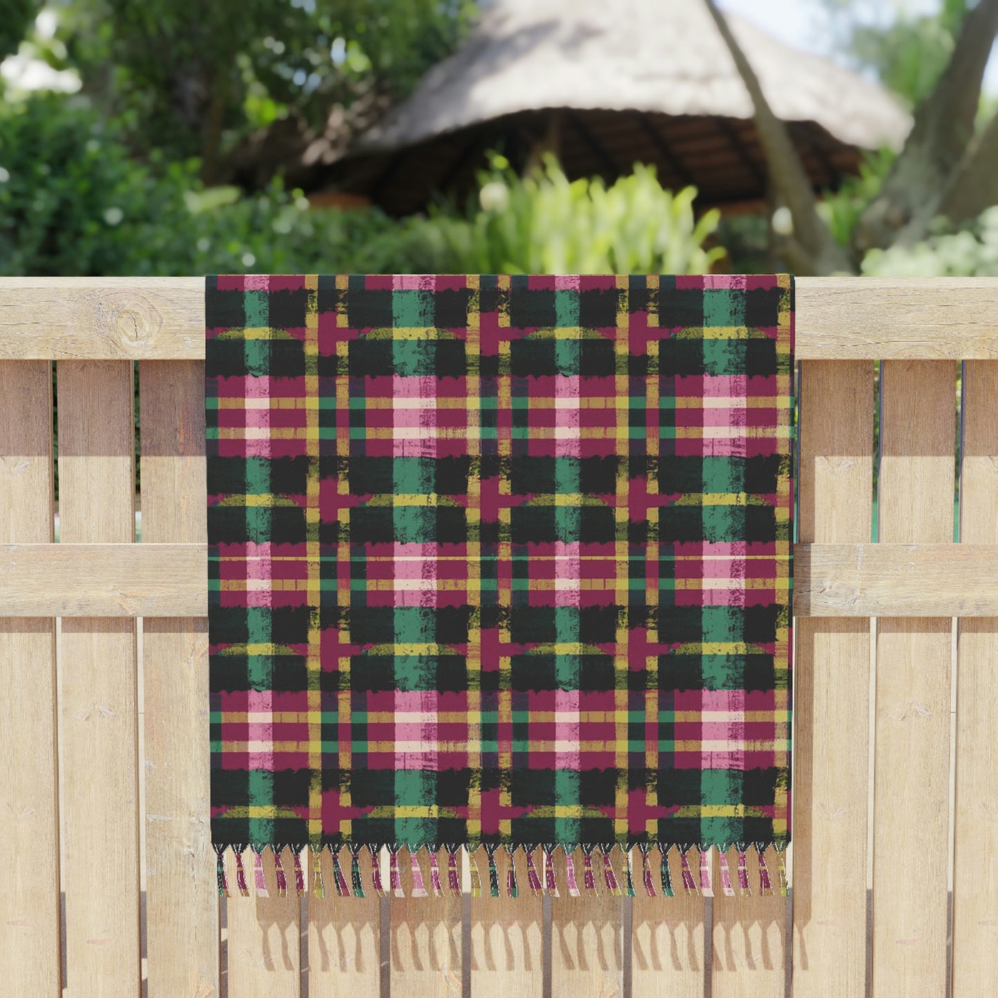 Vampire Art Grunge Scottish Tartan Boho Beach Cloth Towel