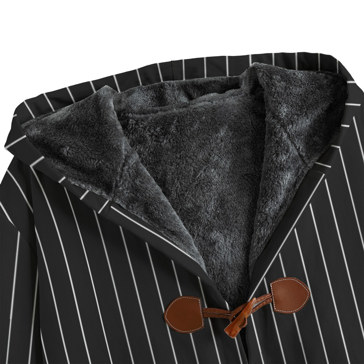 Vampire Art Victorian Vintage Stripes in Black Men's Canvas Button Fleece Jacket