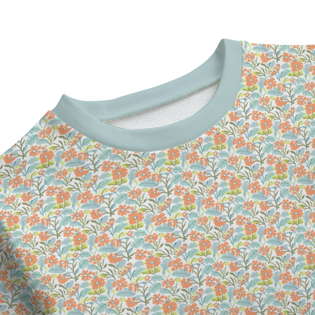 Vampire Art Kids' 100% Cotton Round Neck Sweatshirt | 310GSM Cotton - Orange Flowers