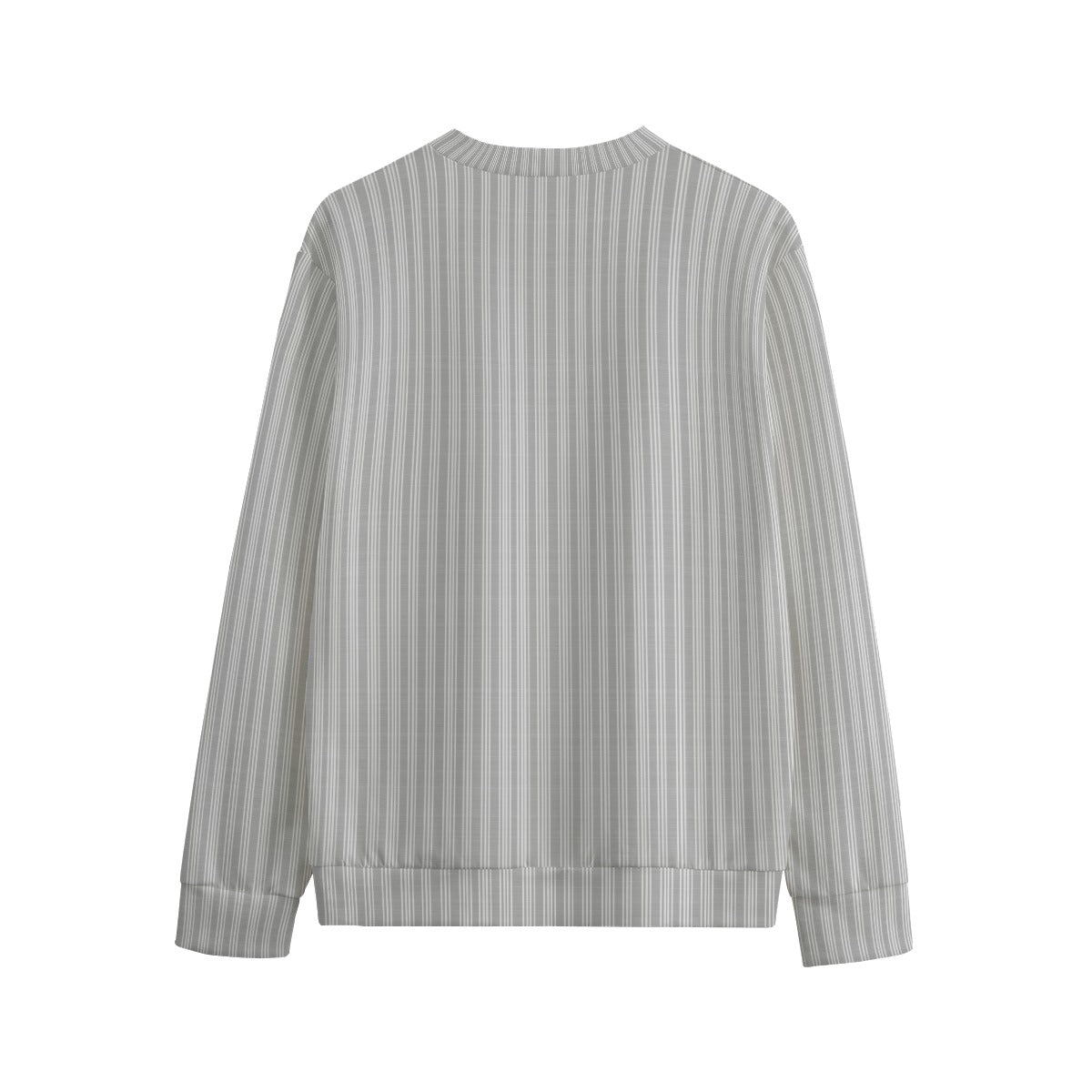 Vampire Art 100% Cotton Vintage Grandad Stripes in Grey Unisex Sweatshirt Jumper | 310GSM Cotton
