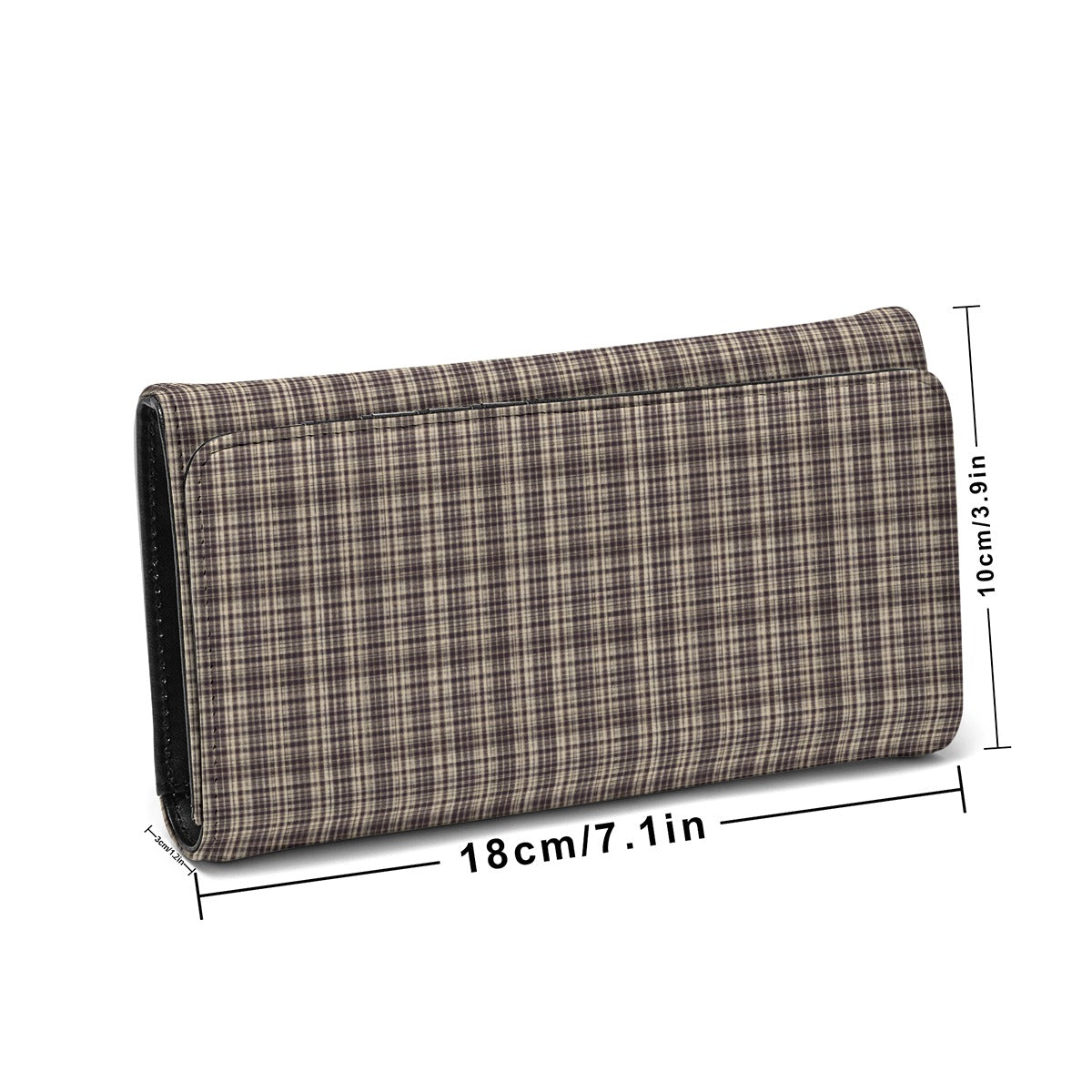 Vampire Art Dark Academia Cream & Black Tartan Foldable Wallet