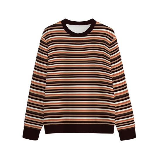 Vampire Art Brown Seventies Stripes Unisex O-neck Sweatshirt | 310GSM Cotton