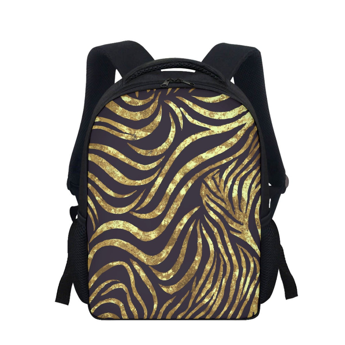 Vampire Art Glam Grunge Black and Gold Zebra Student Backpack available in 3 sizes