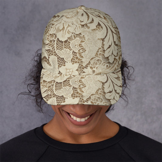 Vampire Art Victorian Vintage Cream Lace Peaked Cap