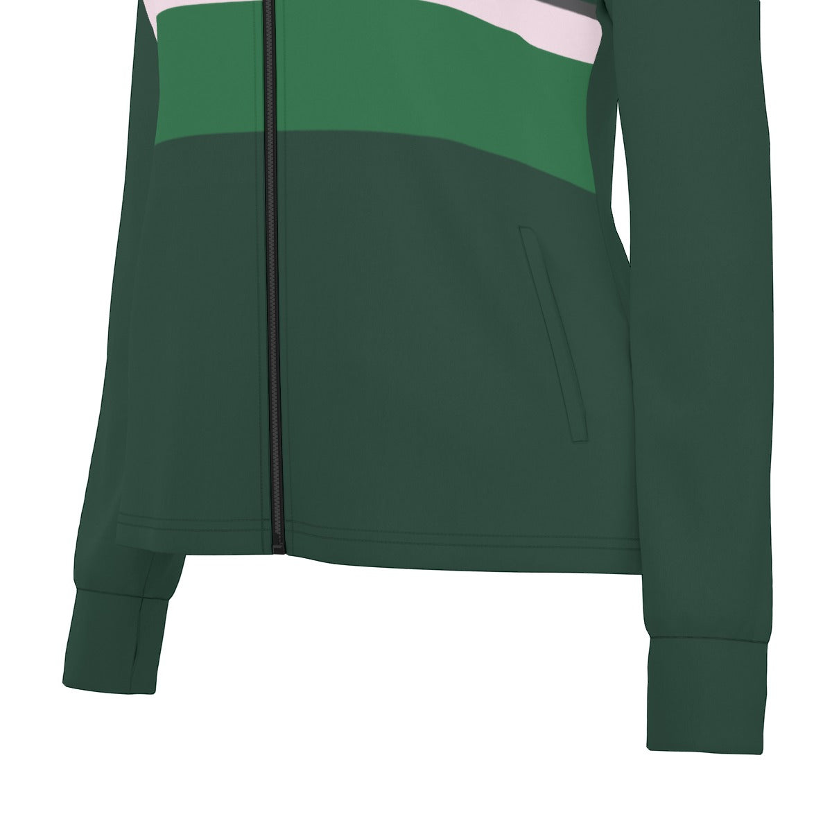 Vampire Art Women's Long Sleeve Thumbhole Jacket - Green Retro Colour Block