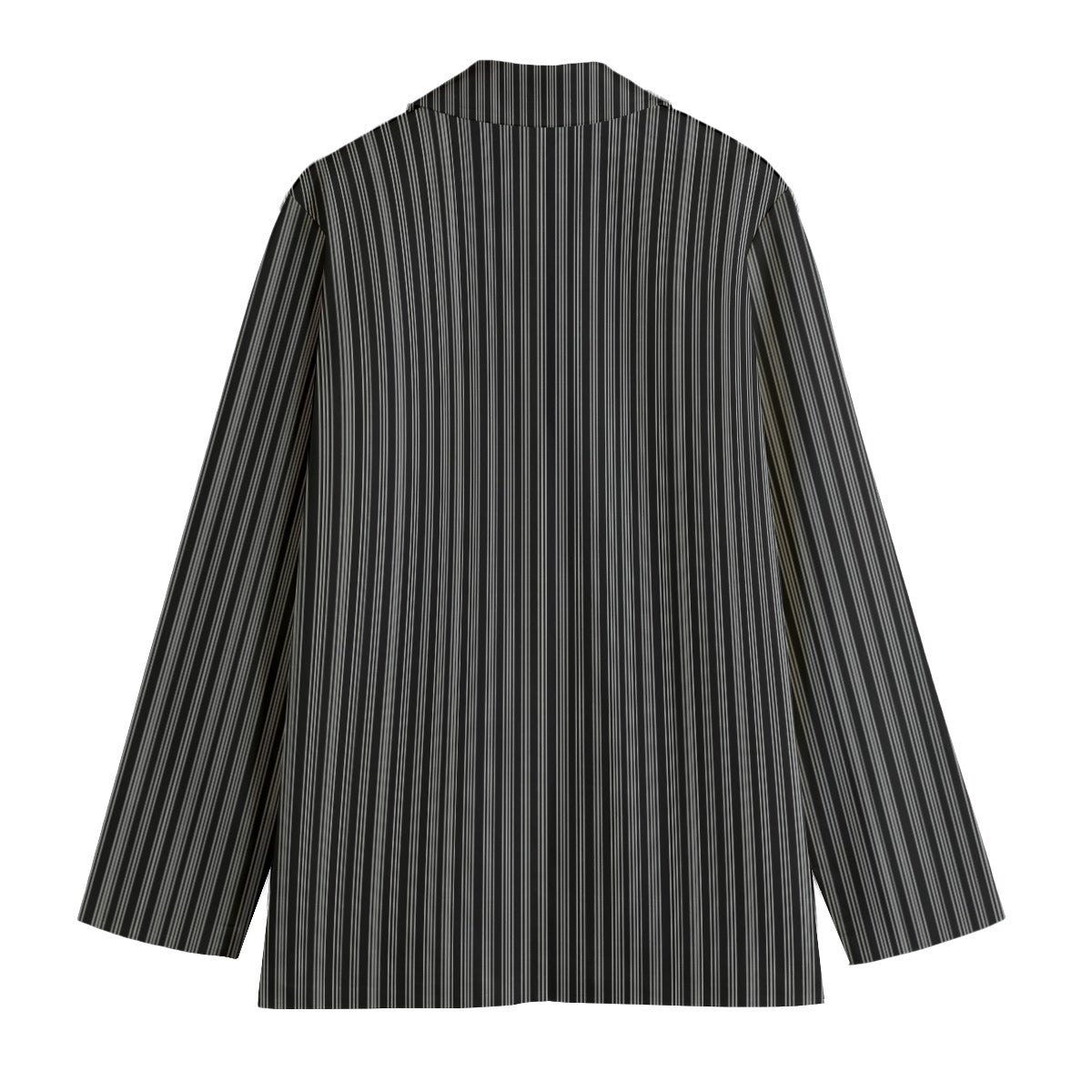 Vampire Art 100% Cotton Vintage Grandad Stripes in Black Women's Leisure Blazer | 245GSM Cotton