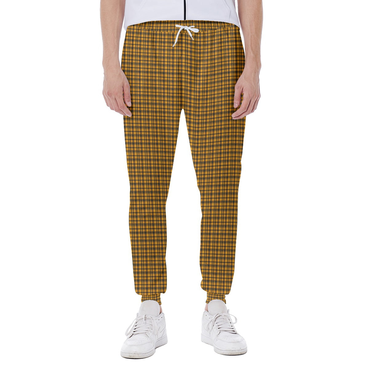 Vampire Art Eco-friendly Dark Academia Gold Tartan rPET Unisex Pants