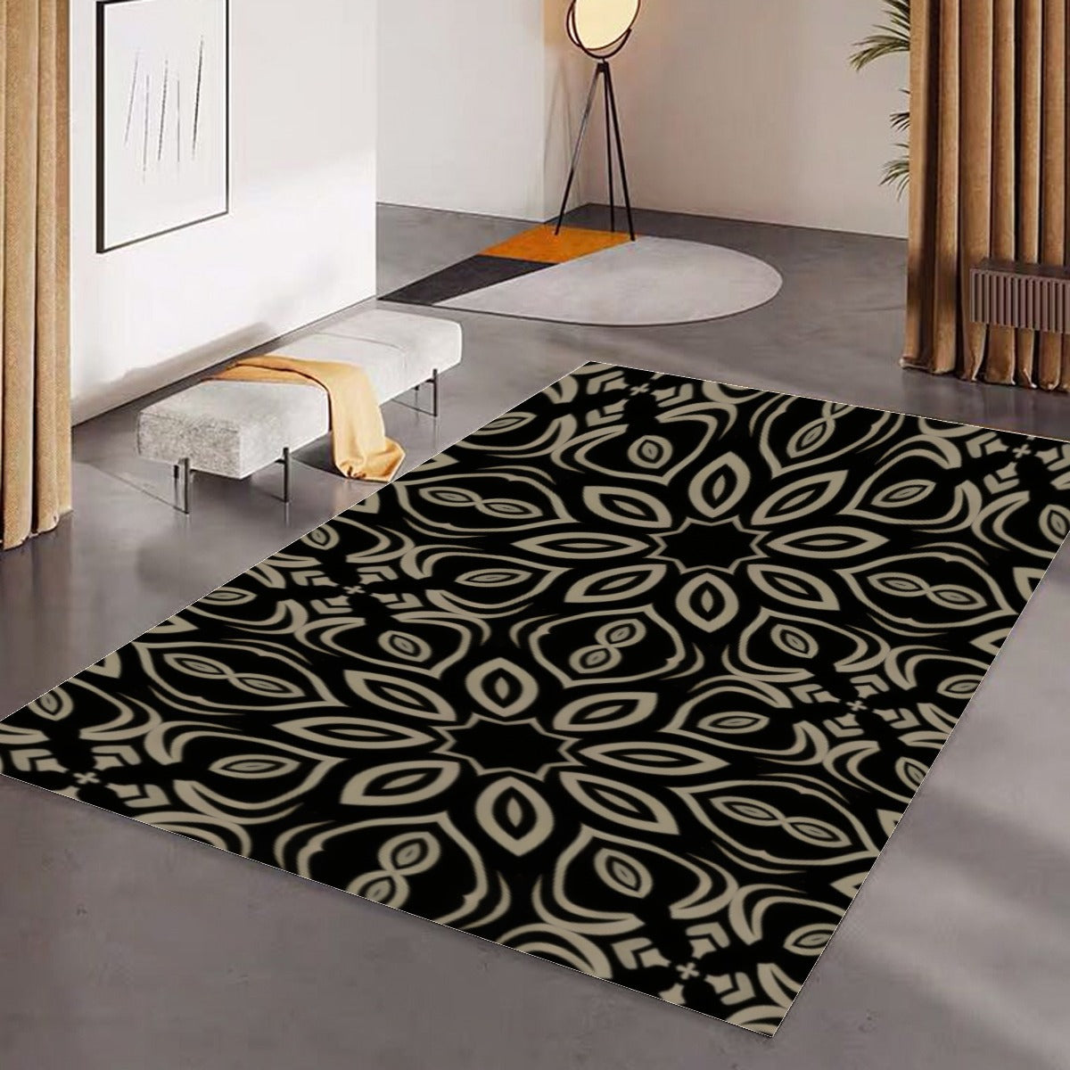 Vampire Art Goth Psychedelic Foldable Rectangular Floor Mat, 4 sizes up to 274 cm