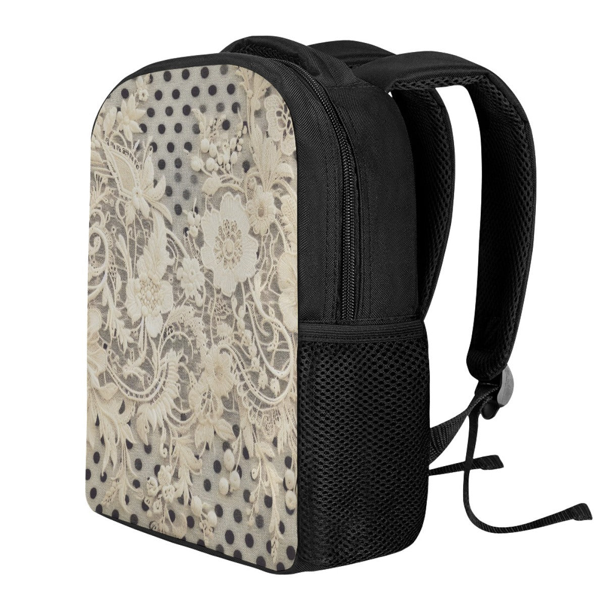 Vampire Art Retro Student Backpack Available in 3 sizes - Vintage Victorian Lace Pattern