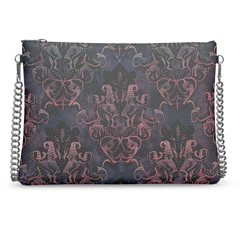 Vampire Art Grunge Goth Damask Crossbody Chain Bag