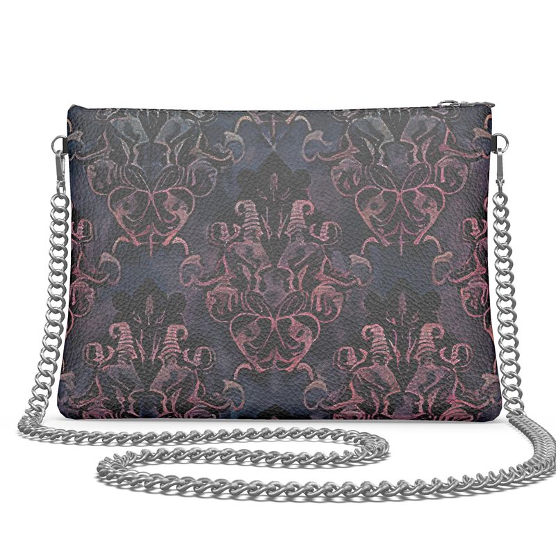 Vampire Art Grunge Goth Damask Crossbody Chain Bag