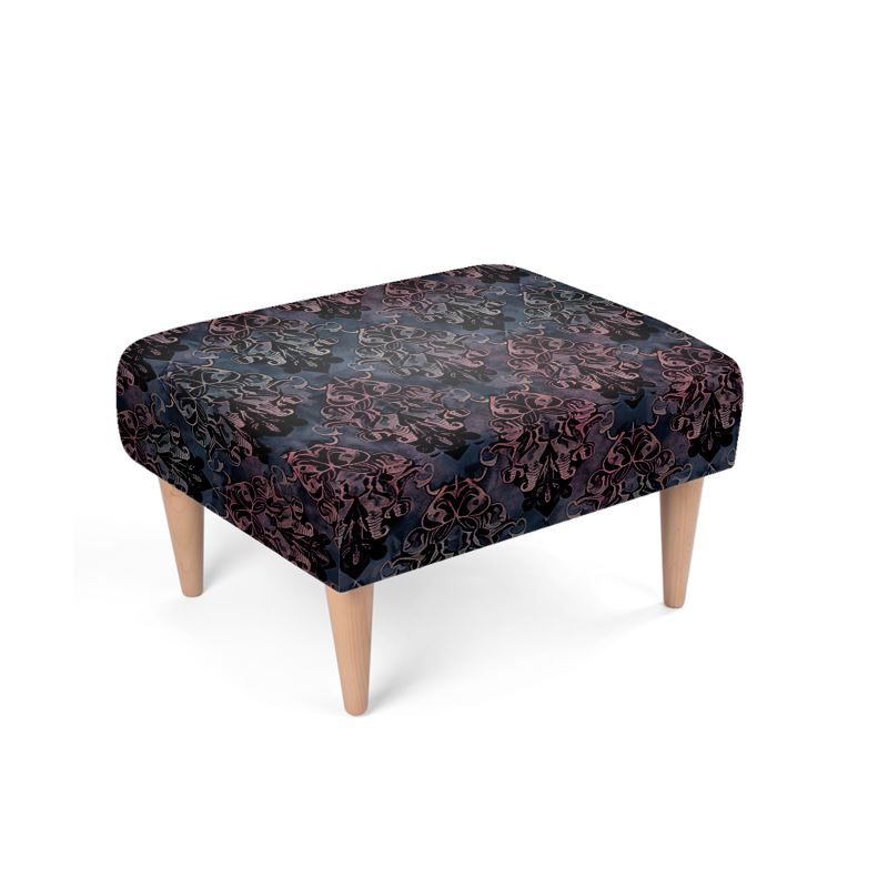 Vampire Art Grunge Goth Damask Footstool