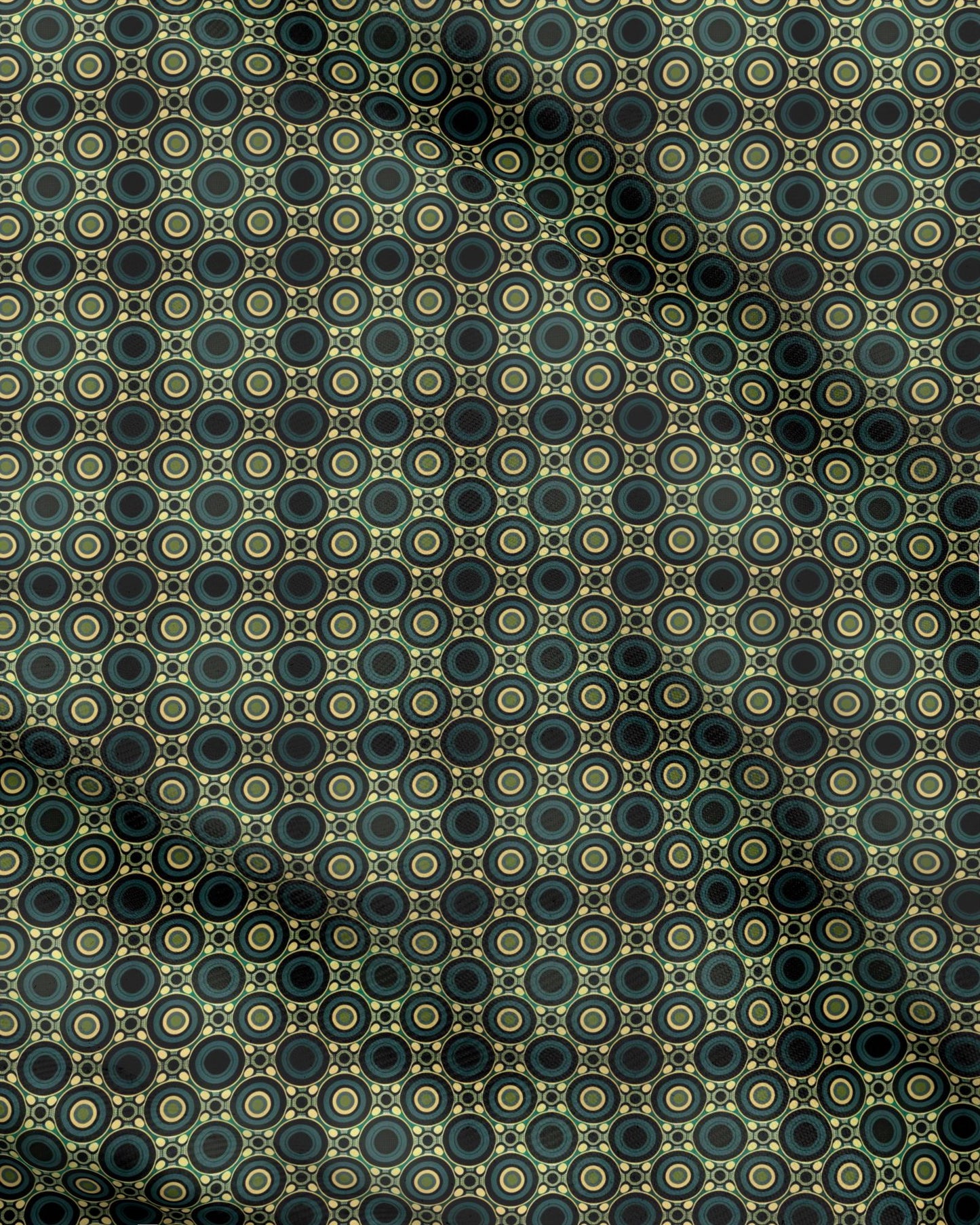 Vampire Art Sixties Green Repeat Pattern Fabric